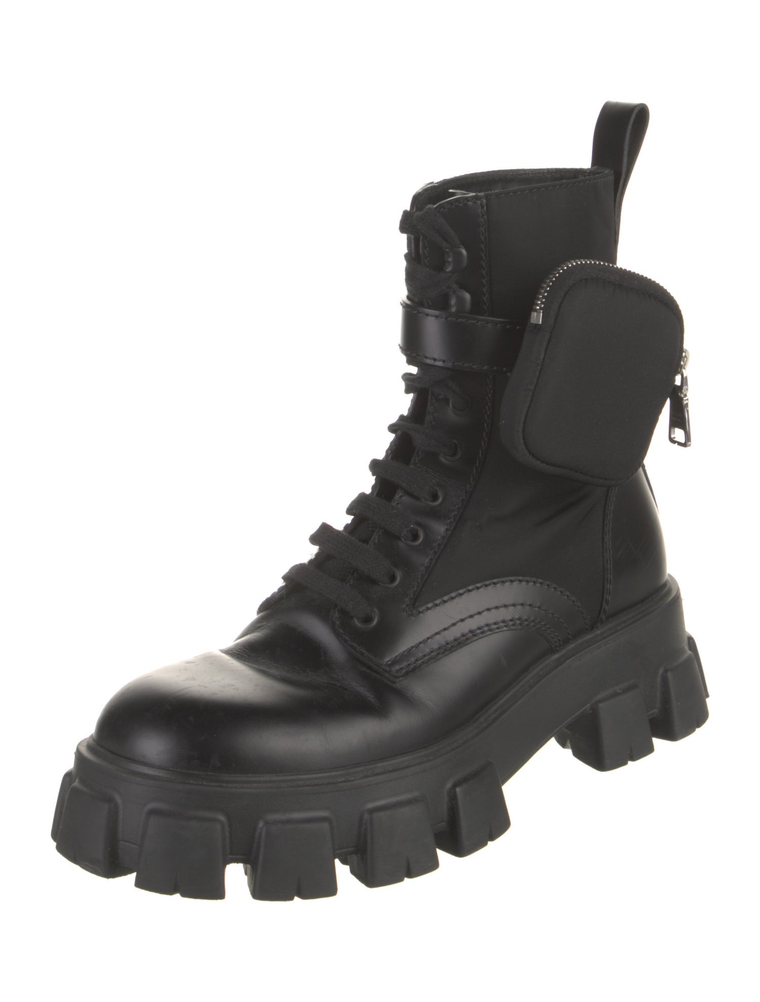 Prada Leather Combat Boots